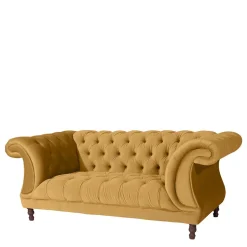 Design Barocksofa in Gelb Samtvelours - Alisho
