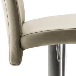 Design Barstuhl in Taupe & Edelstahl - Forcelan