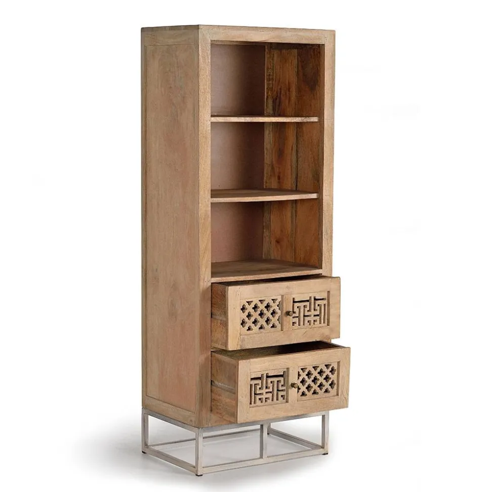 Design Bücherregal aus Mangobaum Massivholz - Valuta