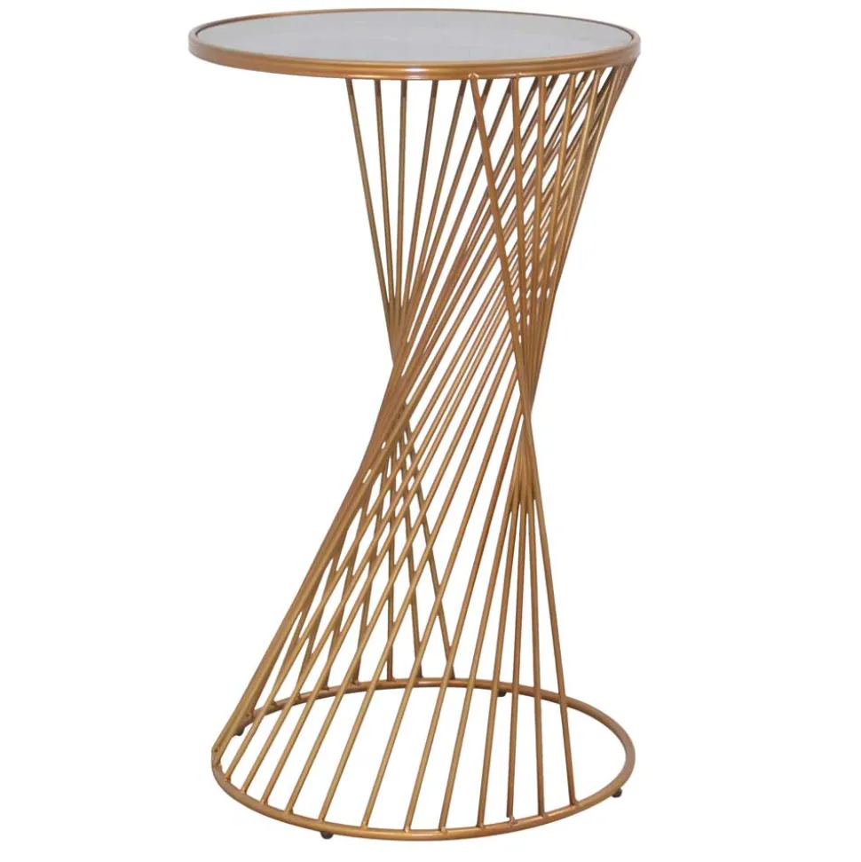 Design Beistelltisch aus Glas in Grau - Liacantu