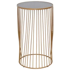 Design Beistelltisch aus Glas in Grau - Liacantu