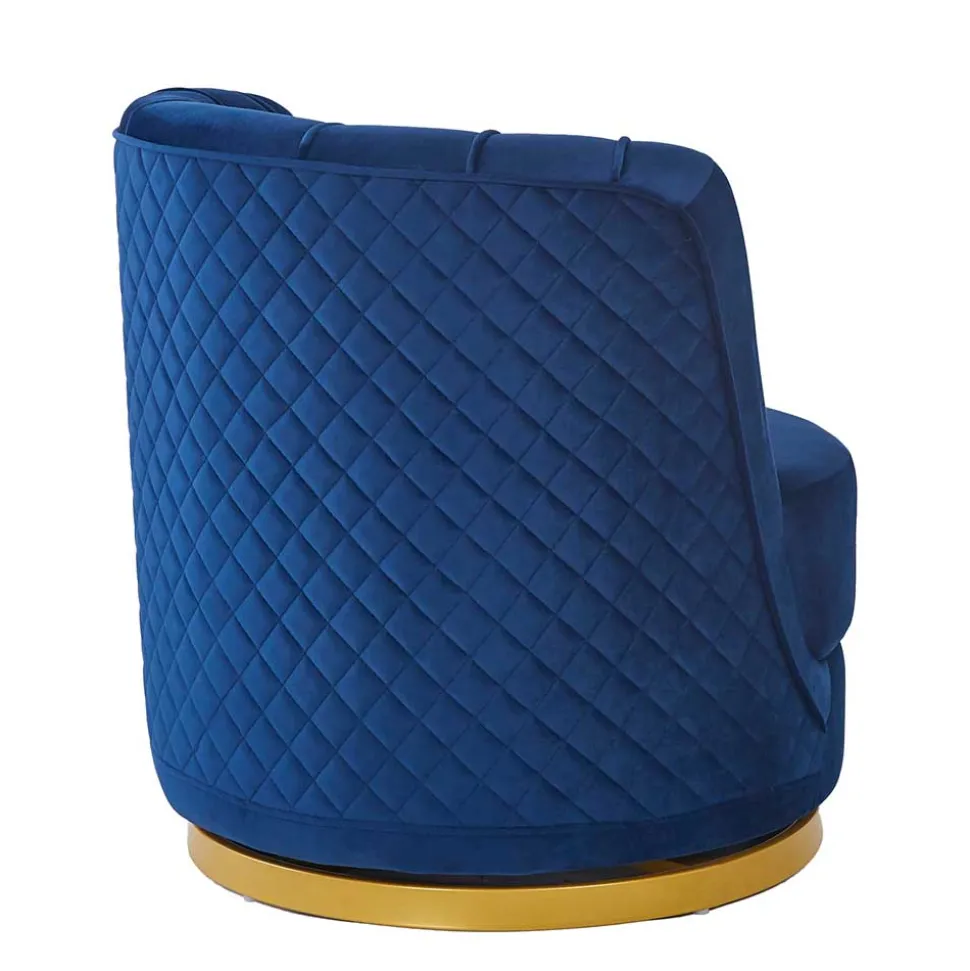 Design Cocktailsessel in Dunkelblau Samt - Sara