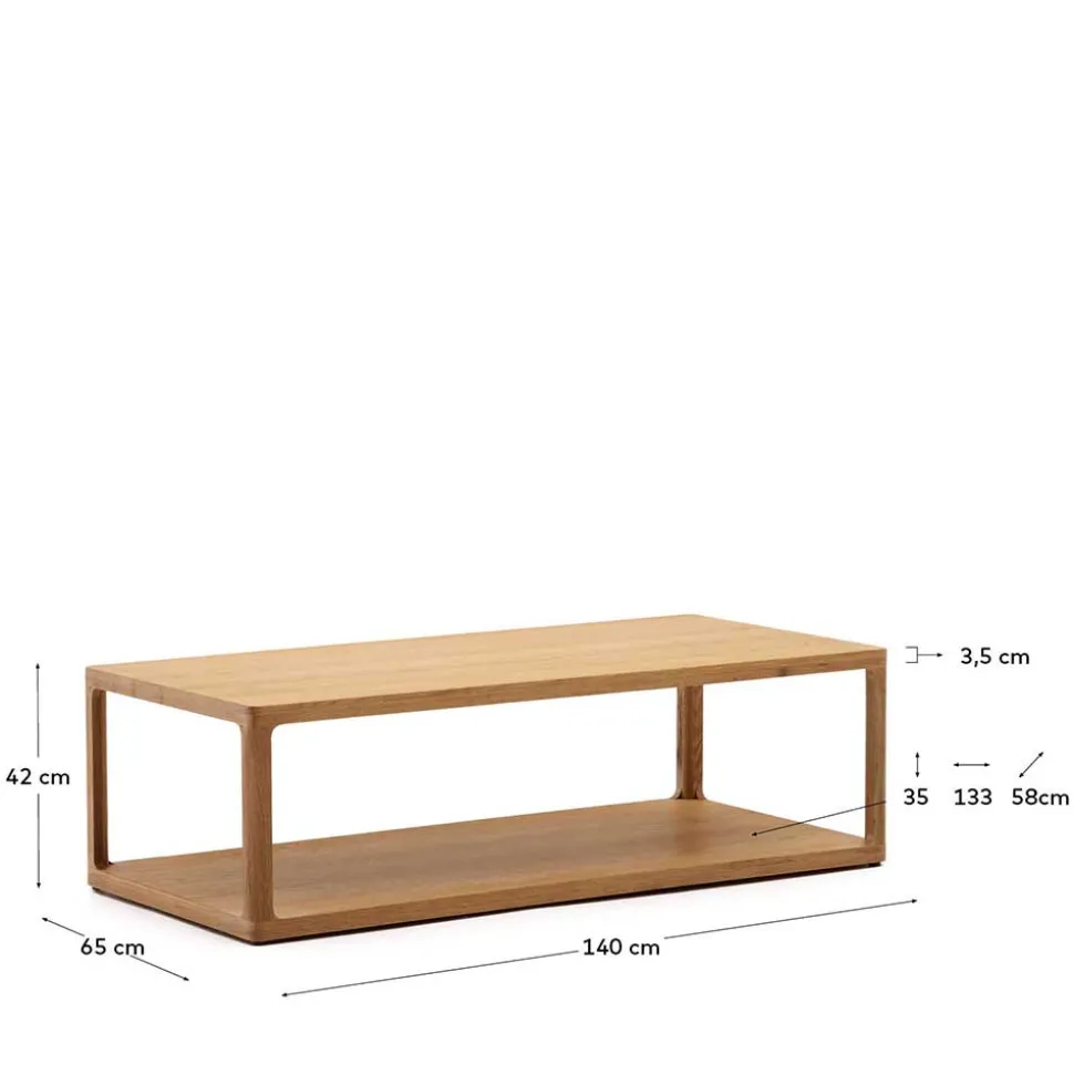 Design Couchtisch in Eiche teilmassiv - Mercana