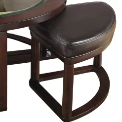 Design Couchtisch mit vier Hockern - Fornax (fünfteilig)