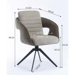 Design Esszimmer Drehstuhl mit Armlehnen - Bailon (2er Set)