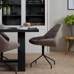 Design Esszimmerstuhl in Taupe Lining gepolstert