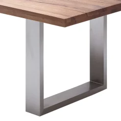 Design Esszimmertisch mit Holz Eiche dunkel Venditora & Edelstahl