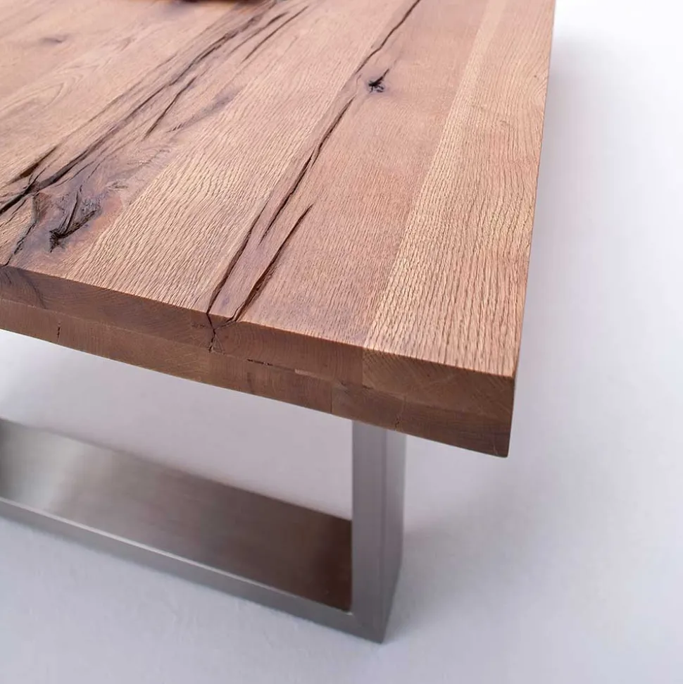 Design Esszimmertisch mit Holz Eiche dunkel Venditora & Edelstahl