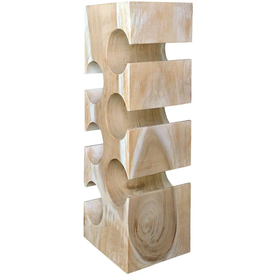 Design Flaschenregal aus Mangobaum Massivholz - Yucata