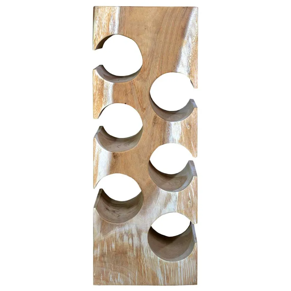 Design Flaschenregal aus Mangobaum Massivholz - Yucata