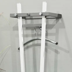 Design Garderobenständer mit Schirmhalter Tiber in Weiß