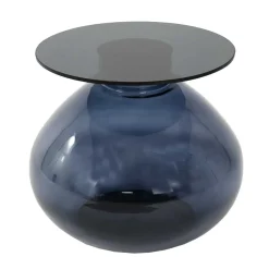 Design Glas Beistelltisch in Schwarz - Idian