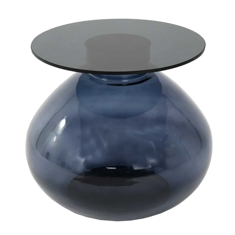 Design Glas Beistelltisch in Schwarz - Idian