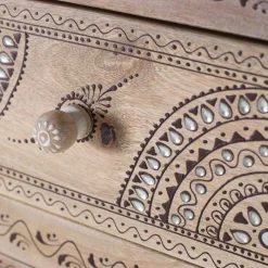 Design Highboard aus Mangoholz reich verziert - Magie