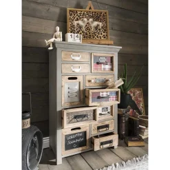 Design Highboard aus Recyclingholz mehrfarbig - Andrass