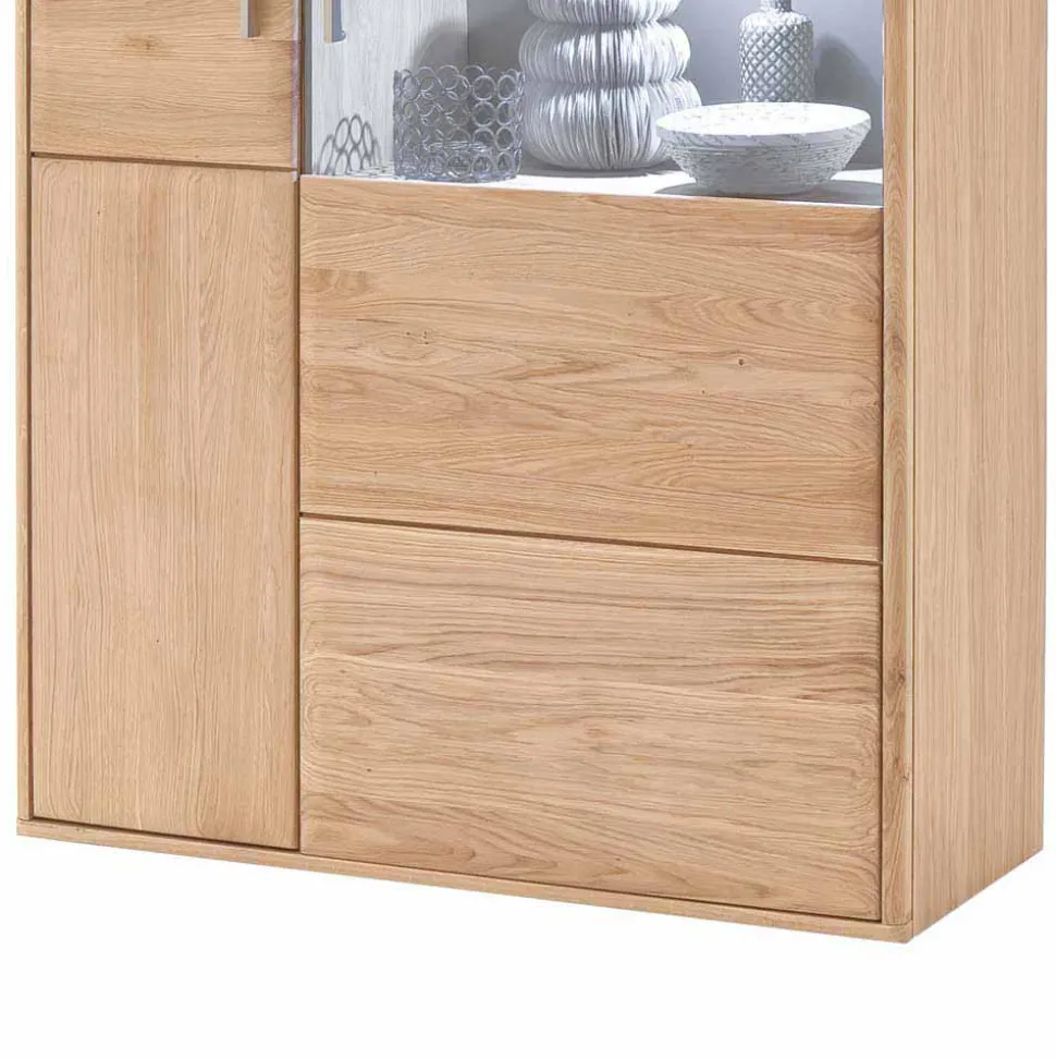 Design Highboard Vernella aus Eiche Bianco