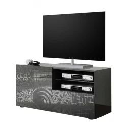 Design Hochglanz TV Element in Anthrazit - Ipatal