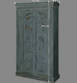 Design Holzschrank in Türkis - Francys