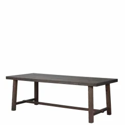 Design Holztisch aus Eiche dunkel lackiert und gebürstet - Vedraza