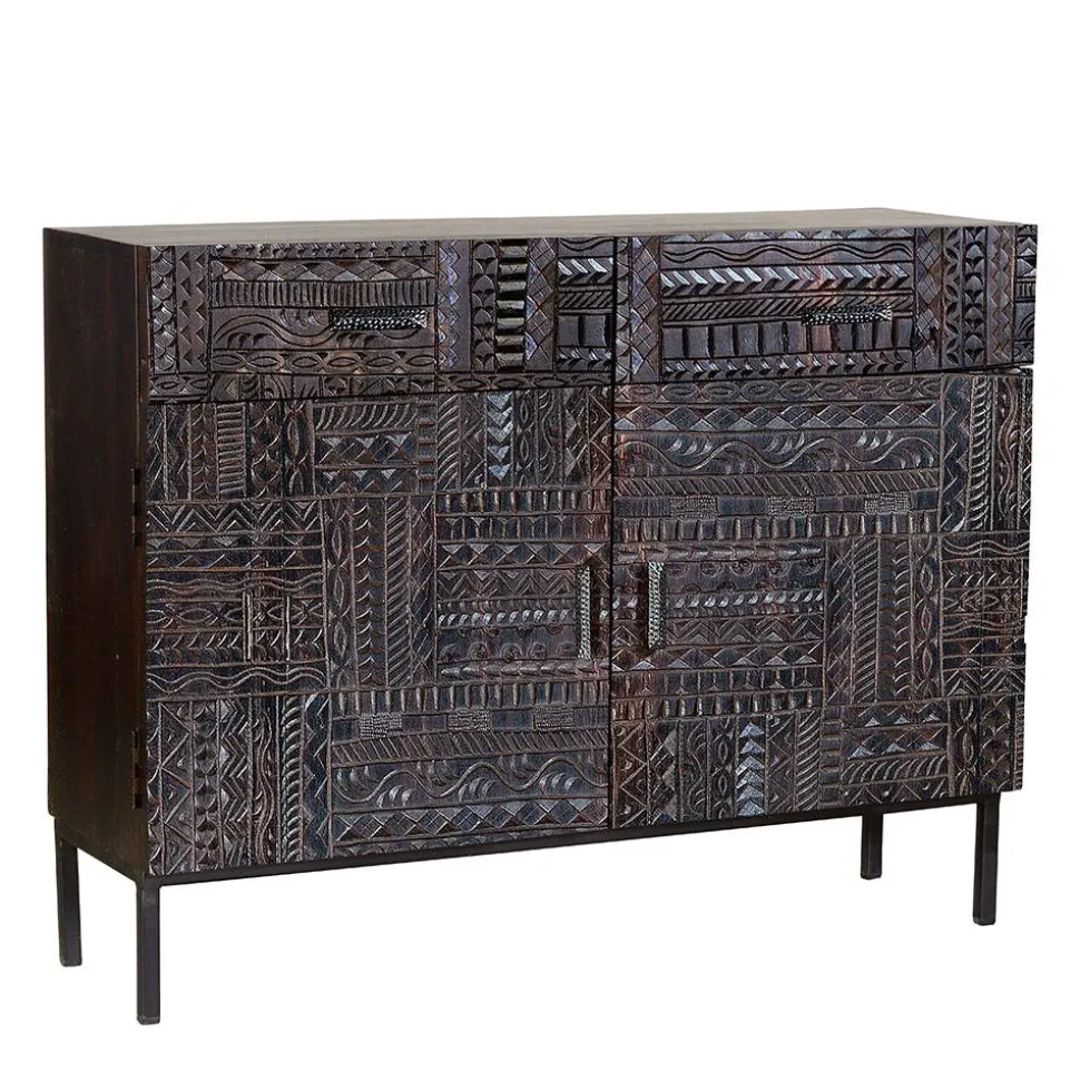 Design Kombi-Kommode in Walnuss Braun - Solu