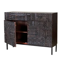 Design Kombi-Kommode in Walnuss Braun - Solu