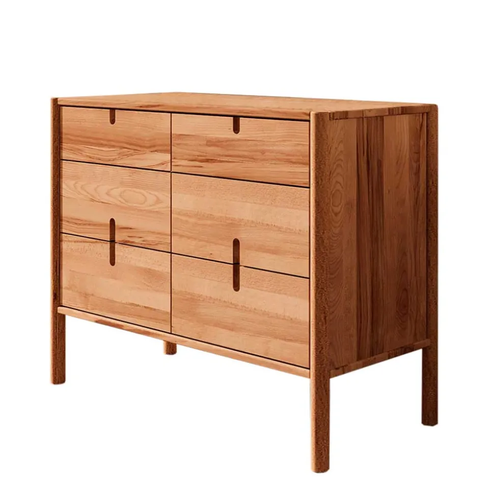 Design Kommode aus Wildbuche Massivholz - Indrya