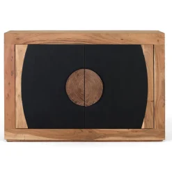 Design Kommode in Natur und Schwarz - Lugano