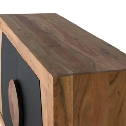 Design Kommode in Natur und Schwarz - Lugano