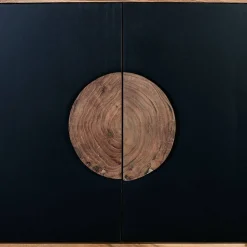 Design Kommode in Natur und Schwarz - Lugano