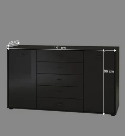 Design Kommode Metallo in Graubraun