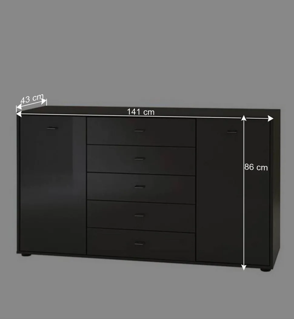 Design Kommode Metallo in Graubraun