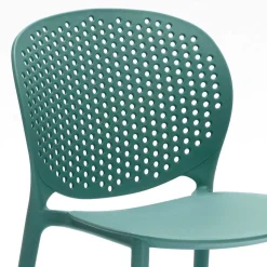 Design Kunststoffstuhl für Garten Zajan in Türkis (4er Set)