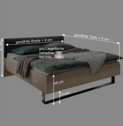 Design Loft Bett mit Nachttischen - Licruva (dreiteilig)