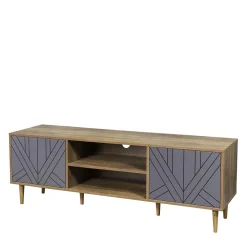 Design Lowboard für TV in Grau & Natur - Ascolano