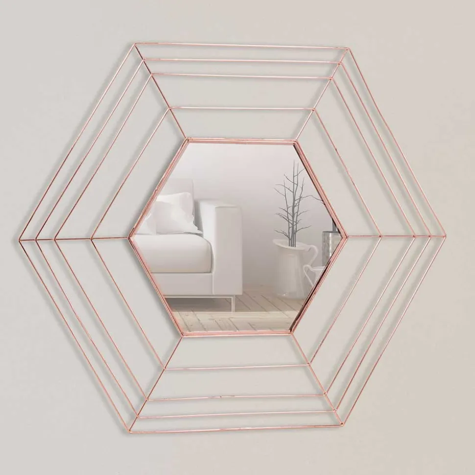 Design Metall Spiegel in Kupferfarben - Monika