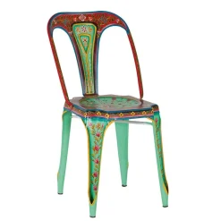 Design Metallstühle Bunt - floral gemustert - Numento (2er Set)