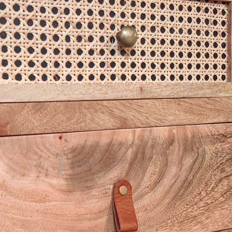 Design Nachtkommode aus Holz & Rattan - Kanados