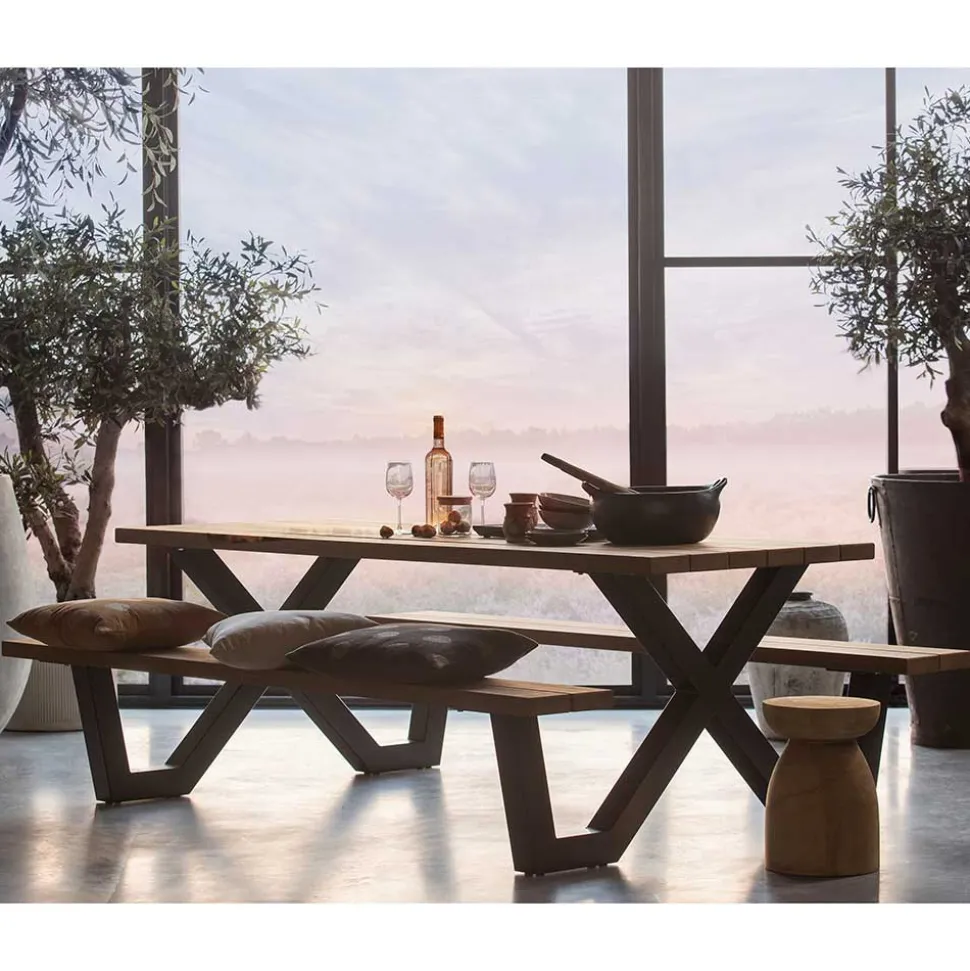 Design Picknick-Tisch aus Abachi Holz Natur - Melinda