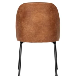 Design Recyclingleder Stuhl in Braun - Kegadamo (2er Set)