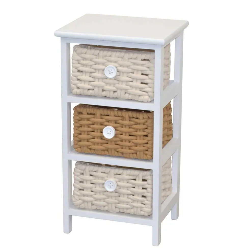 Design Regal mit drei Körben aus Kordel - Formosa