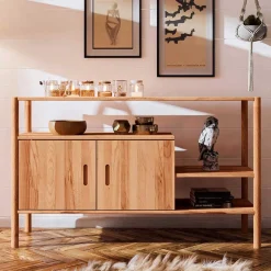 Design Regal mit zwei Fächern & Türen - Indrya