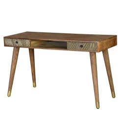 Design Schreibtisch aus Mangoholz und Metall - Filurina