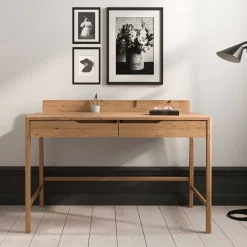 Design Schreibtisch aus Massivholz Wildeiche - Laida