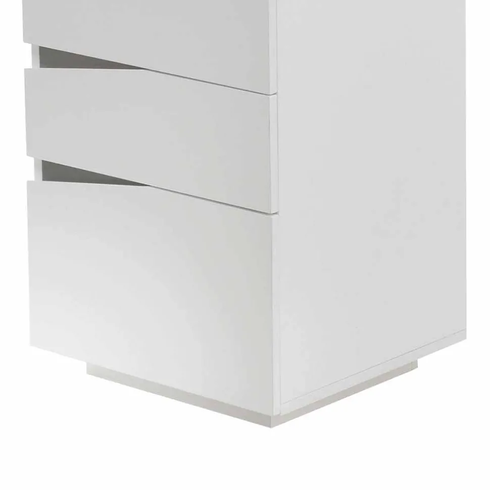 Design Schreibtisch in Weiß 150x67 cm Velino mit 3 Schubladen