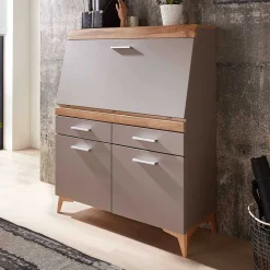 Design Sekretär in Grau & Eiche NB - Zella
