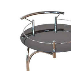Design Servierwagen Basilico in Schwarz Chrom