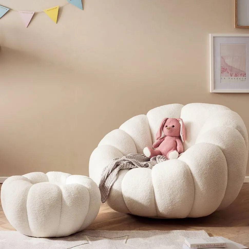 Design Sessel mit Hocker Set - Zyrano (zweiteilig)