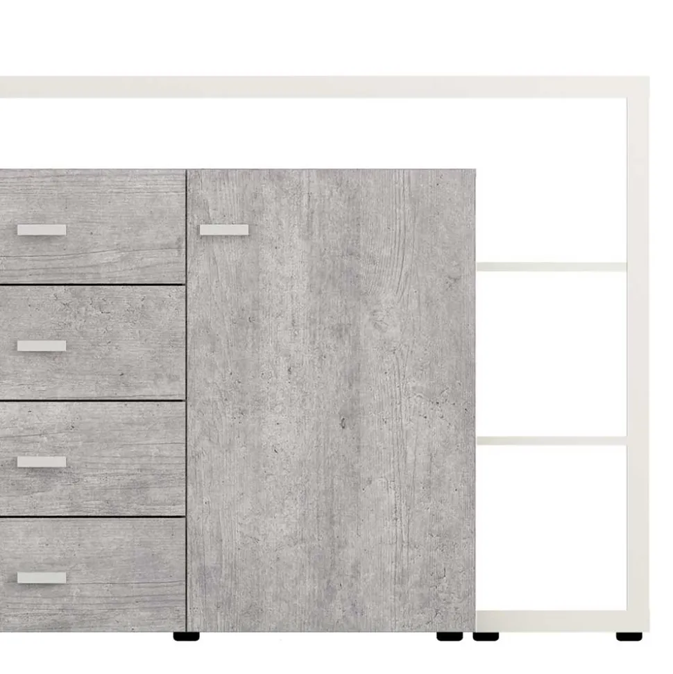 Design Sideboard in Beton Optik & Weiß - Venatio