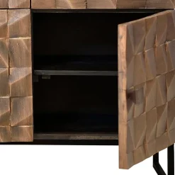 Design Sideboard in Bronze und Mango Natur - Bensez