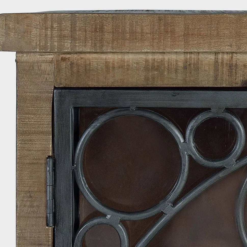 Design Sideboard mit vier Glas Metalltüren - Everton